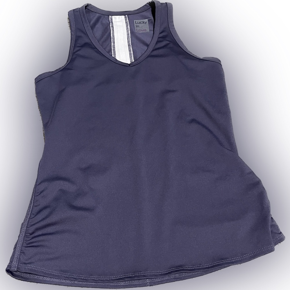 Lucky in Love V-Neck Tank- Purple